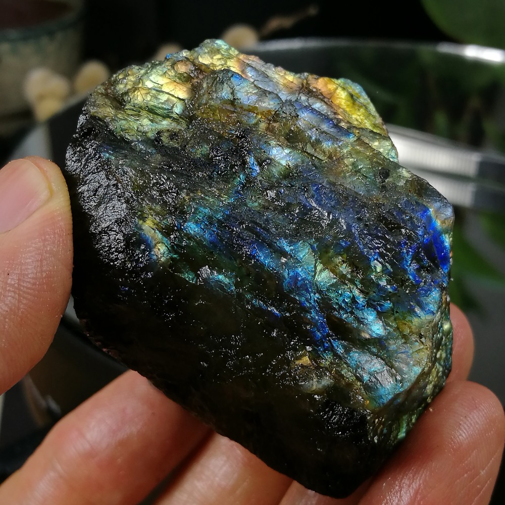 [友克鑫礦業]dg438約重153.2g-拉長石 原礦 未加工 原石 光譜石 Labradorite-細節圖2