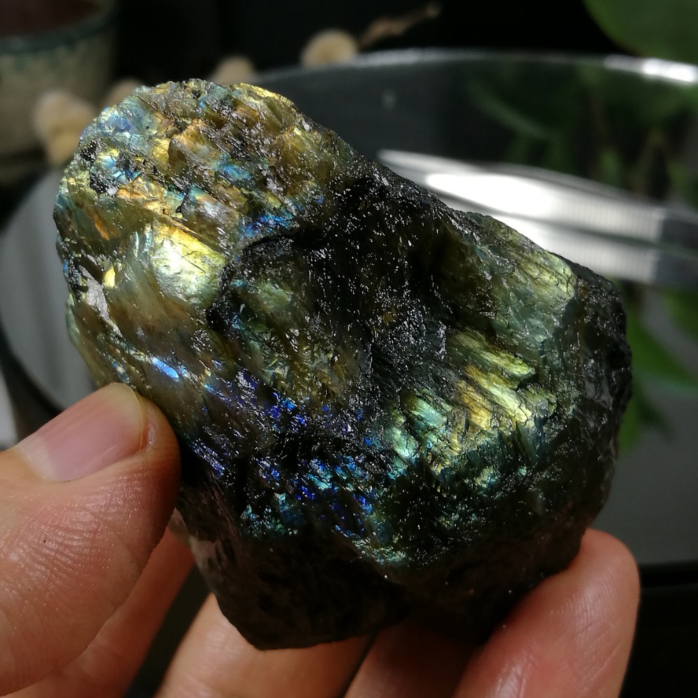 [友克鑫礦業]dg438約重153.2g-拉長石 原礦 未加工 原石 光譜石 Labradorite-細節圖3