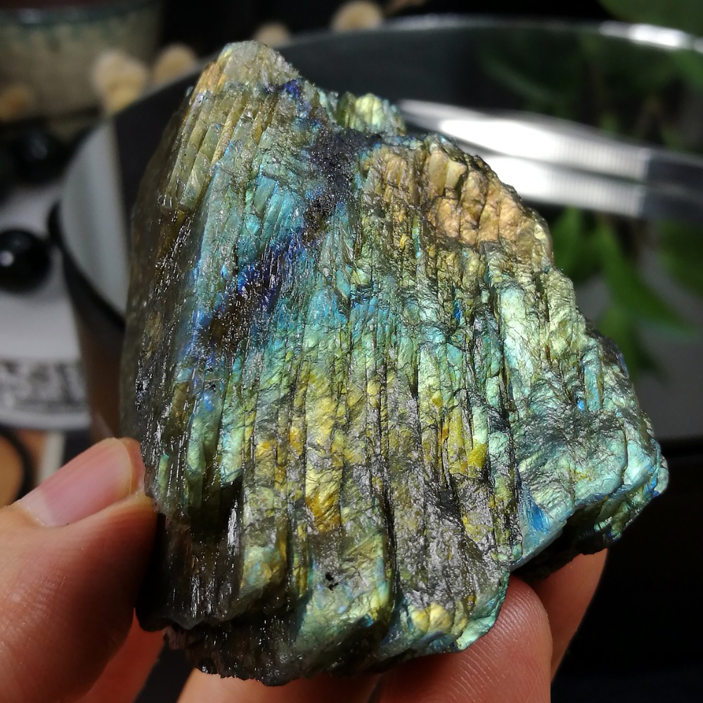 [友克鑫礦業]dg436約重182g-拉長石 原礦 未加工 原石 光譜石 Labradorite-細節圖3