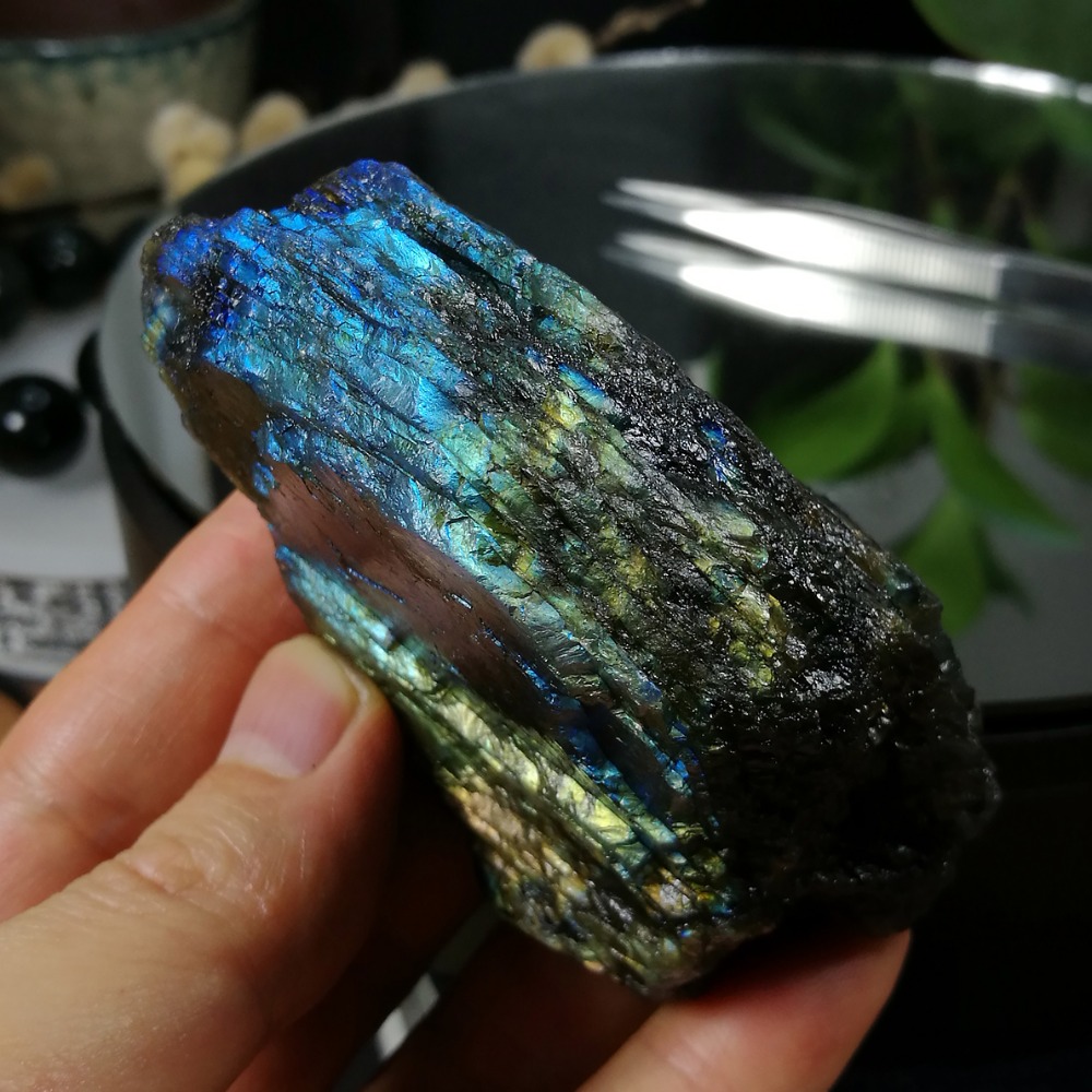 [友克鑫礦業]dg436約重182g-拉長石 原礦 未加工 原石 光譜石 Labradorite-細節圖4