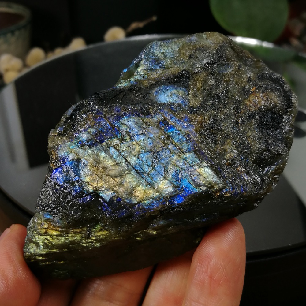 [友克鑫礦業]dg434約重164g-拉長石 原礦 未加工 原石 光譜石 Labradorite-細節圖3