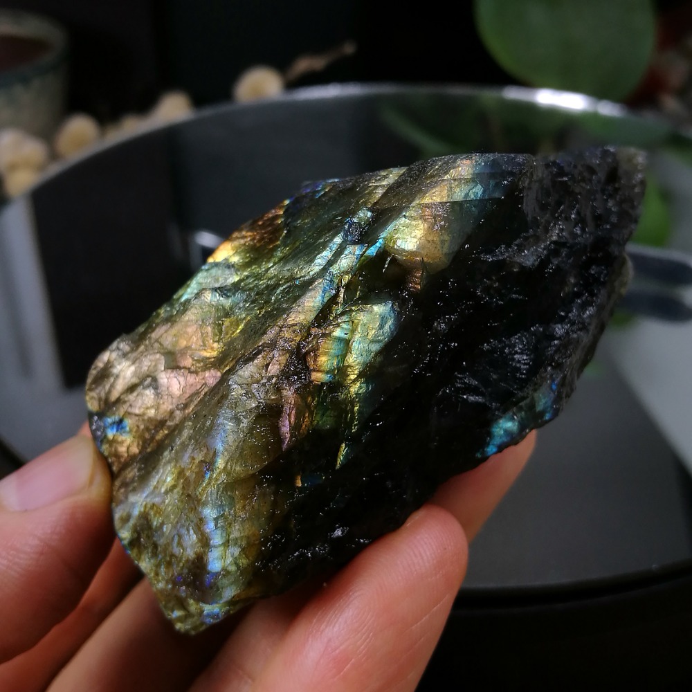 [友克鑫礦業]dg432約重152g-拉長石 原礦 未加工 原石 光譜石 Labradorite-細節圖4