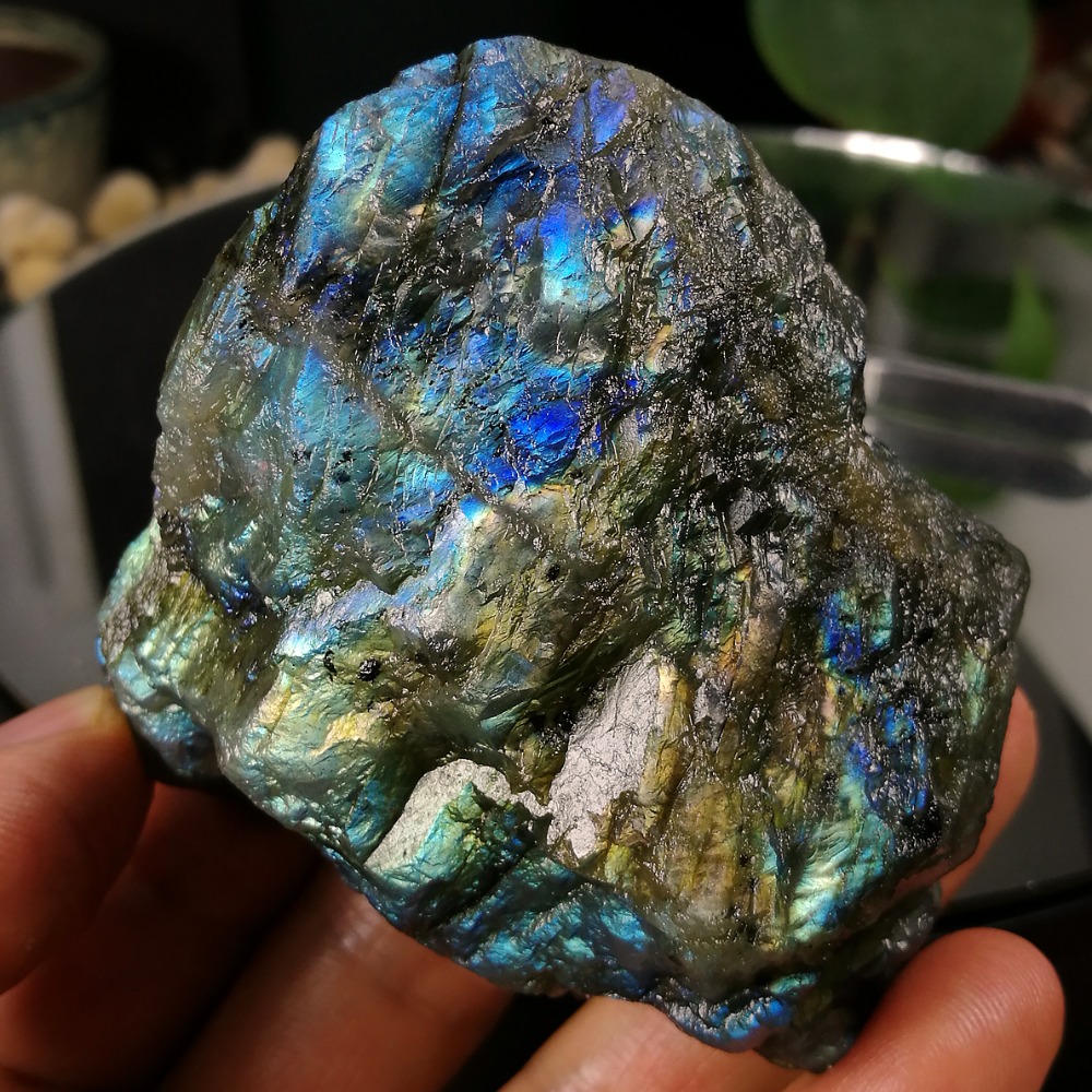 [友克鑫礦業]dg429約重195g-拉長石 原礦 未加工 原石 光譜石 Labradorite-細節圖2