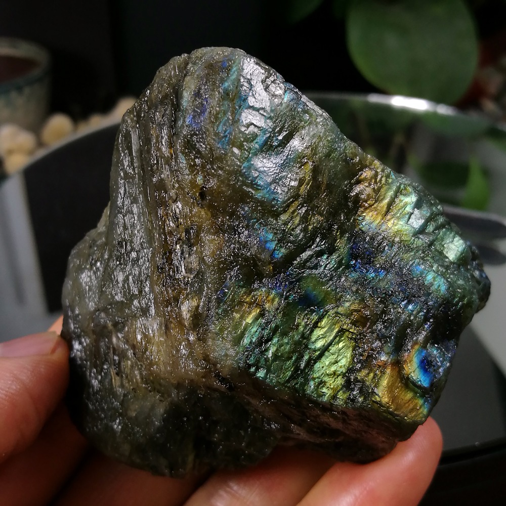[友克鑫礦業]dg429約重195g-拉長石 原礦 未加工 原石 光譜石 Labradorite-細節圖3