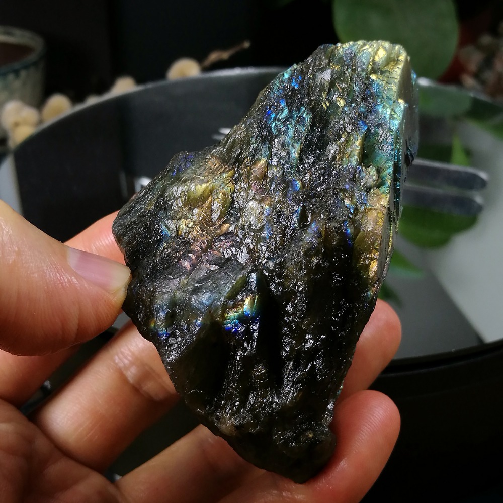 [友克鑫礦業]dg428約重169.7g-拉長石 原礦 未加工 原石 光譜石 Labradorite-細節圖2