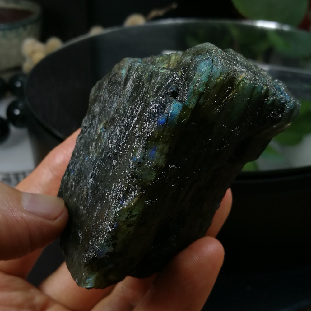 [友克鑫礦業]dg422約重199g-拉長石 原礦 未加工 原石 光譜石 Labradorite-細節圖4