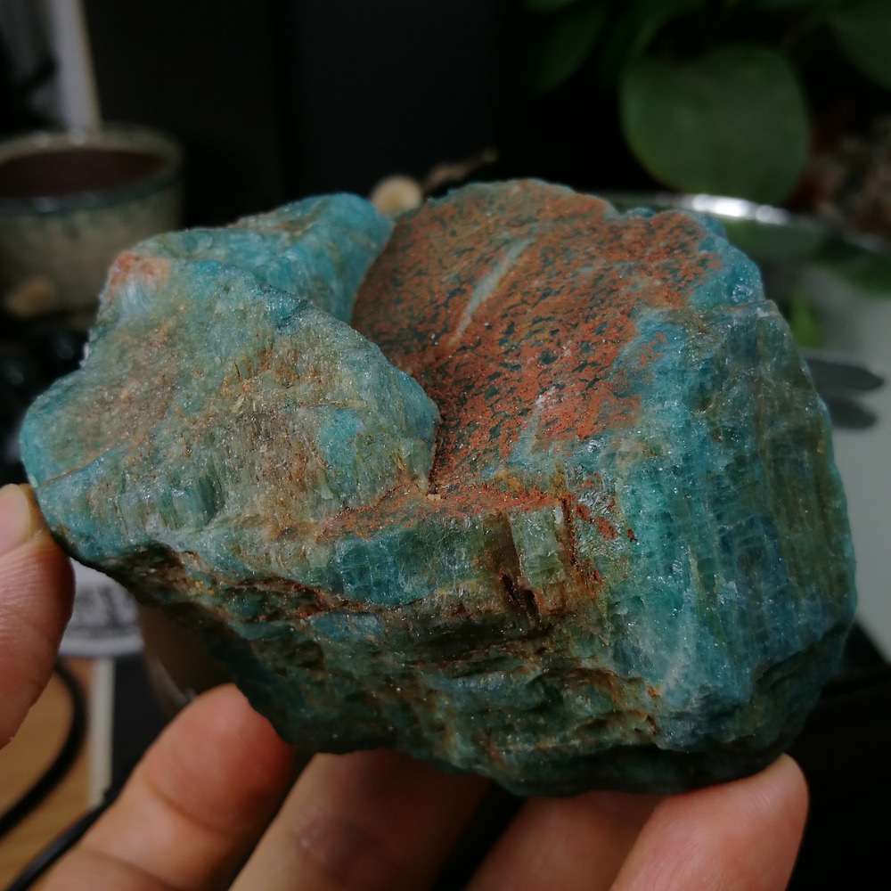 [友克鑫礦業]dd191約重304g-藍磷灰石原礦 磷灰石 Apatite 天然水晶 無加工未拋光原石 藍磷灰-細節圖4