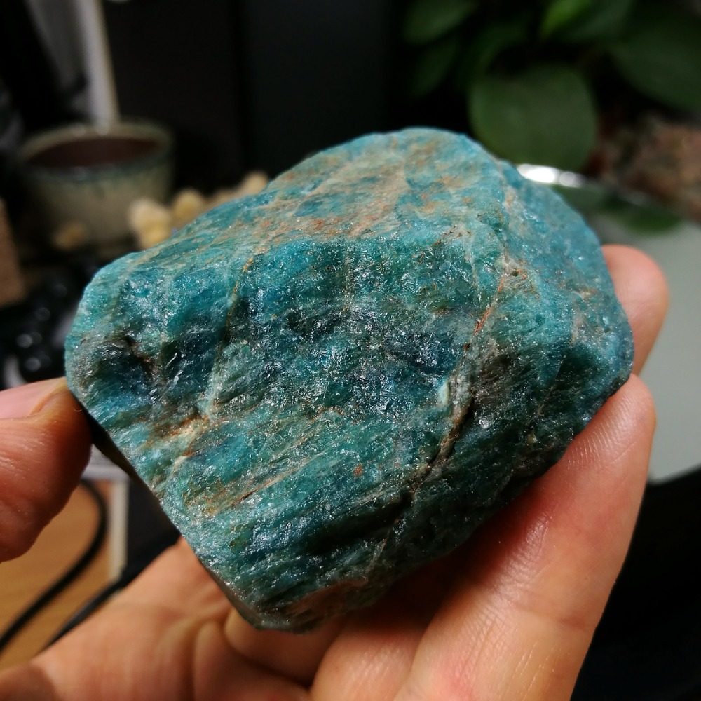 [友克鑫礦業]dd193約重245.4g-藍磷灰石原礦 磷灰石 Apatite 天然水晶 無加工未拋光原石 藍磷灰-細節圖2