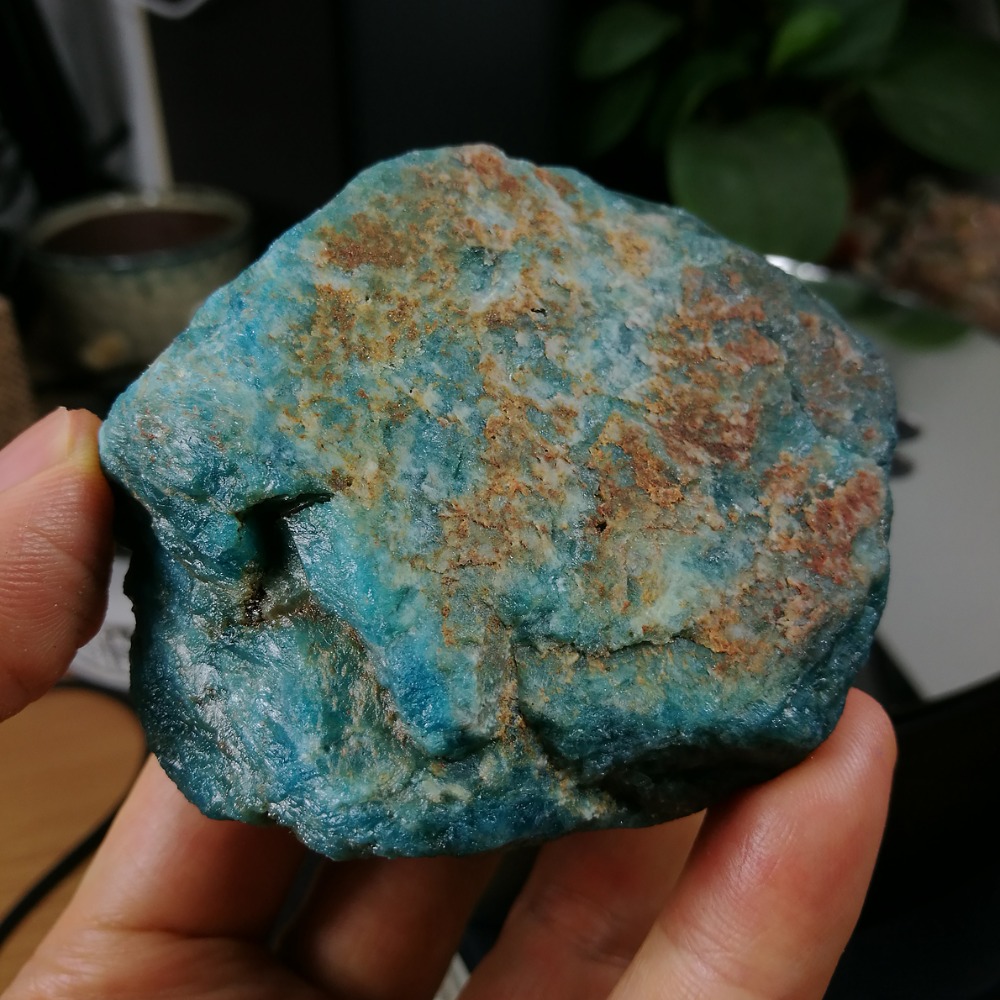 [友克鑫礦業]dd193約重245.4g-藍磷灰石原礦 磷灰石 Apatite 天然水晶 無加工未拋光原石 藍磷灰-細節圖3