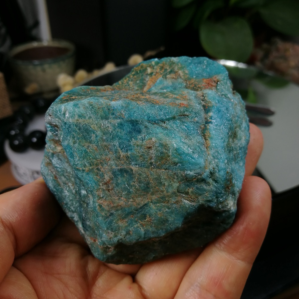 [友克鑫礦業]dd193約重245.4g-藍磷灰石原礦 磷灰石 Apatite 天然水晶 無加工未拋光原石 藍磷灰-細節圖4