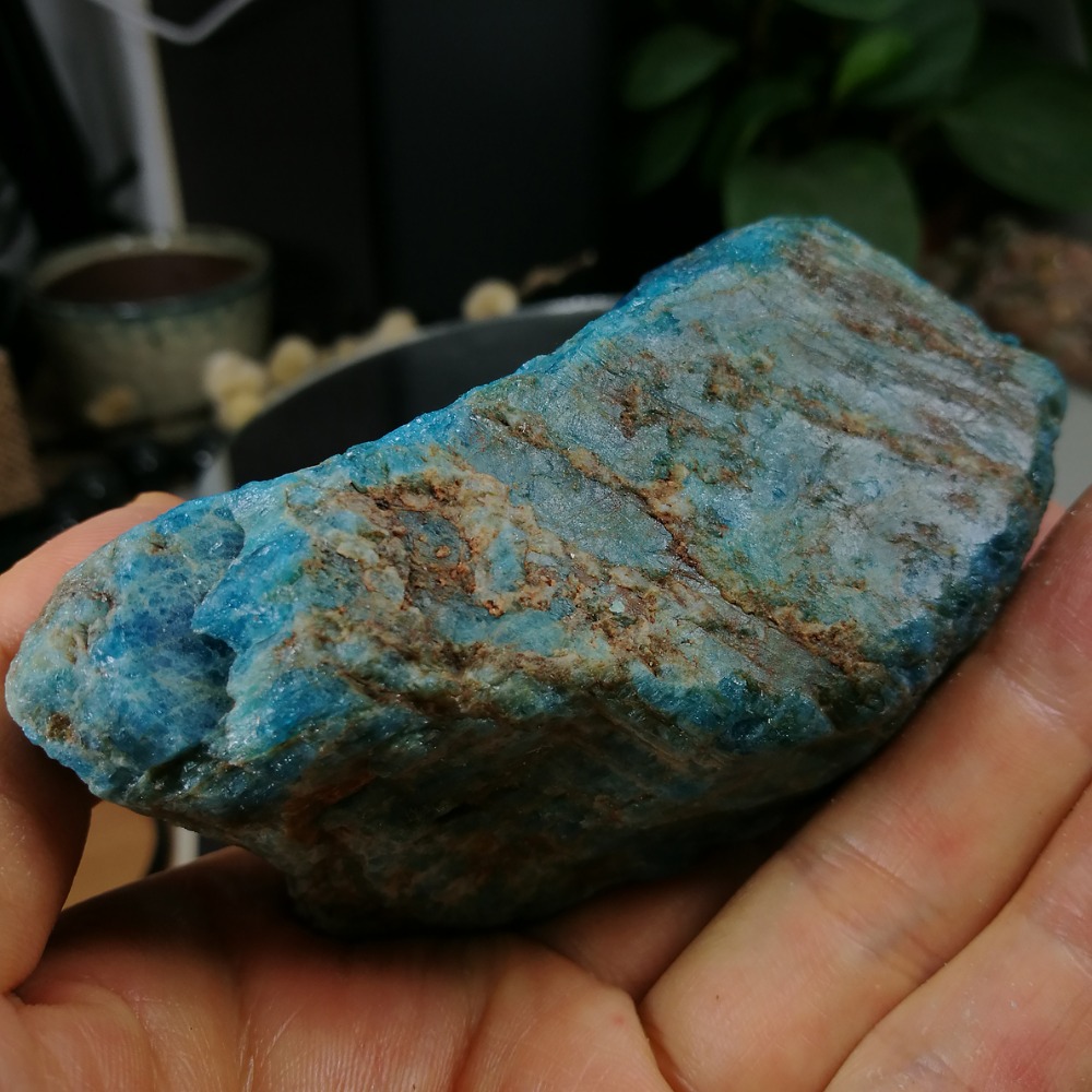 [友克鑫礦業]dd194約重294g-藍磷灰石原礦 磷灰石 Apatite 天然水晶 無加工未拋光原石 藍磷灰-細節圖3