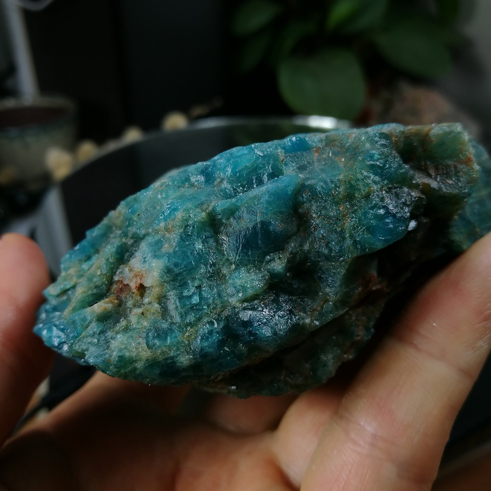 [友克鑫礦業]dd195約重364g-藍磷灰石原礦 磷灰石 Apatite 天然水晶 無加工未拋光原石 藍磷灰-細節圖3