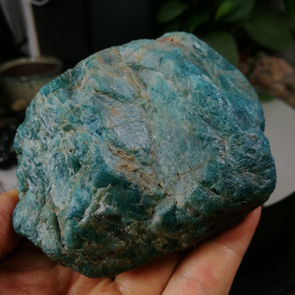 [友克鑫礦業]dd197約重296.4g-藍磷灰石原礦 磷灰石 Apatite 天然水晶 無加工未拋光原石 藍磷灰-細節圖2