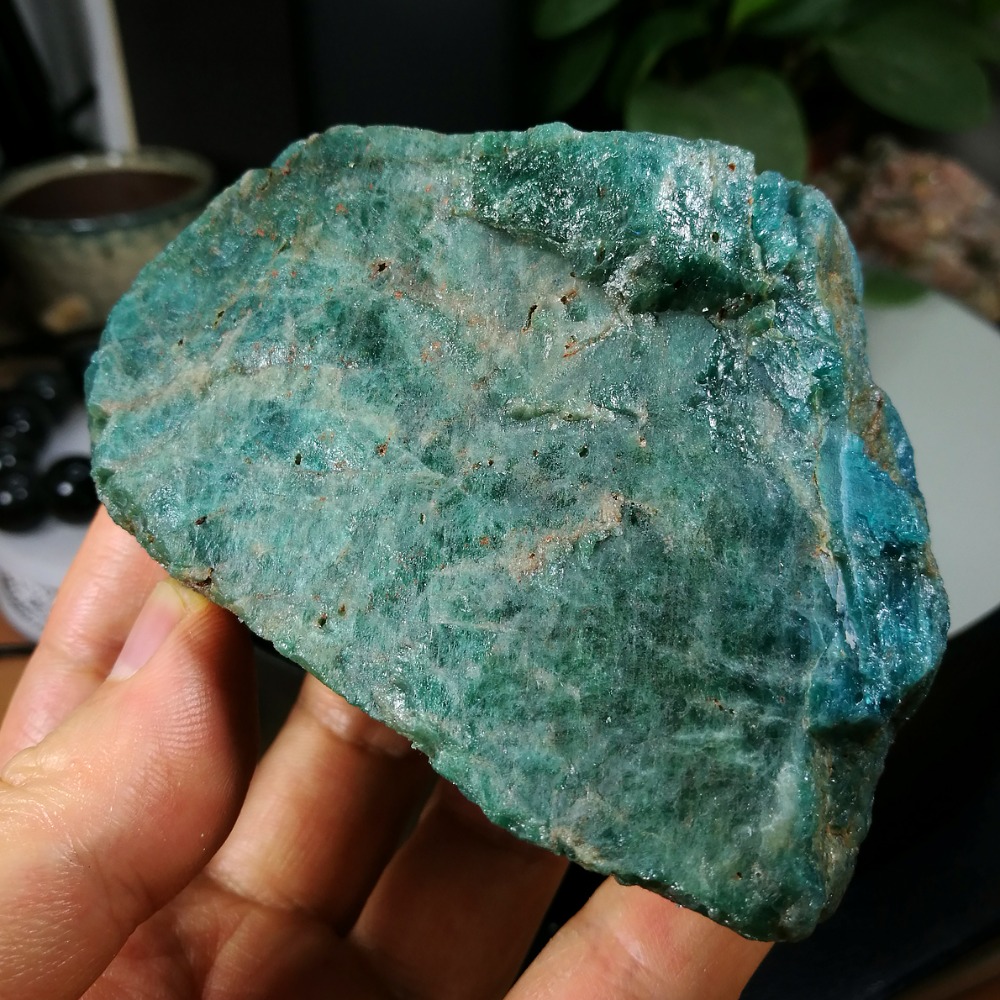 [友克鑫礦業]dd197約重296.4g-藍磷灰石原礦 磷灰石 Apatite 天然水晶 無加工未拋光原石 藍磷灰-細節圖4