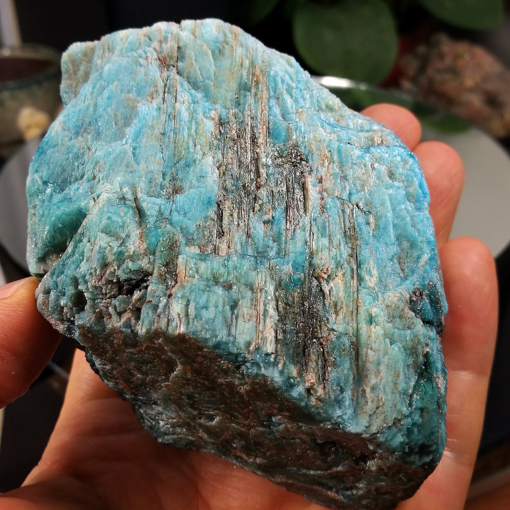 [友克鑫礦業]dd204約重350g-藍磷灰石原礦 磷灰石 Apatite 天然水晶 無加工未拋光原石 藍磷灰-細節圖3