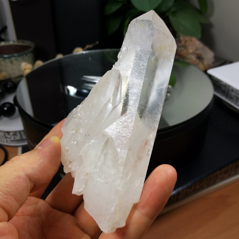 [友克鑫礦業]ac1400約重217g-通靈水晶 大師水晶 白水晶簇 水晶柱 原礦-細節圖2