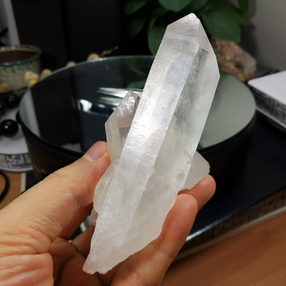 [友克鑫礦業]ac1400約重217g-通靈水晶 大師水晶 白水晶簇 水晶柱 原礦-細節圖3