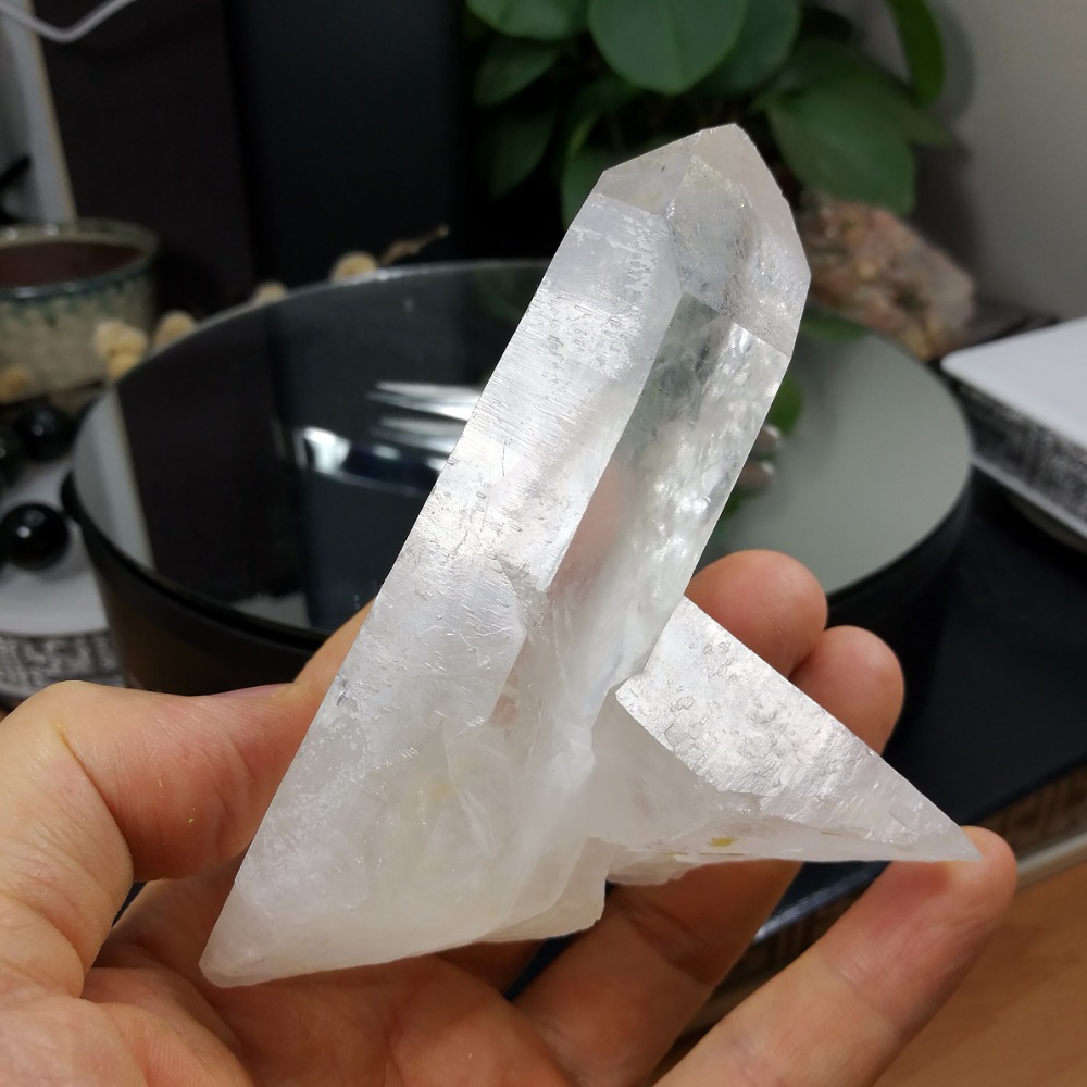 [友克鑫礦業]ac1400約重217g-通靈水晶 大師水晶 白水晶簇 水晶柱 原礦-細節圖4