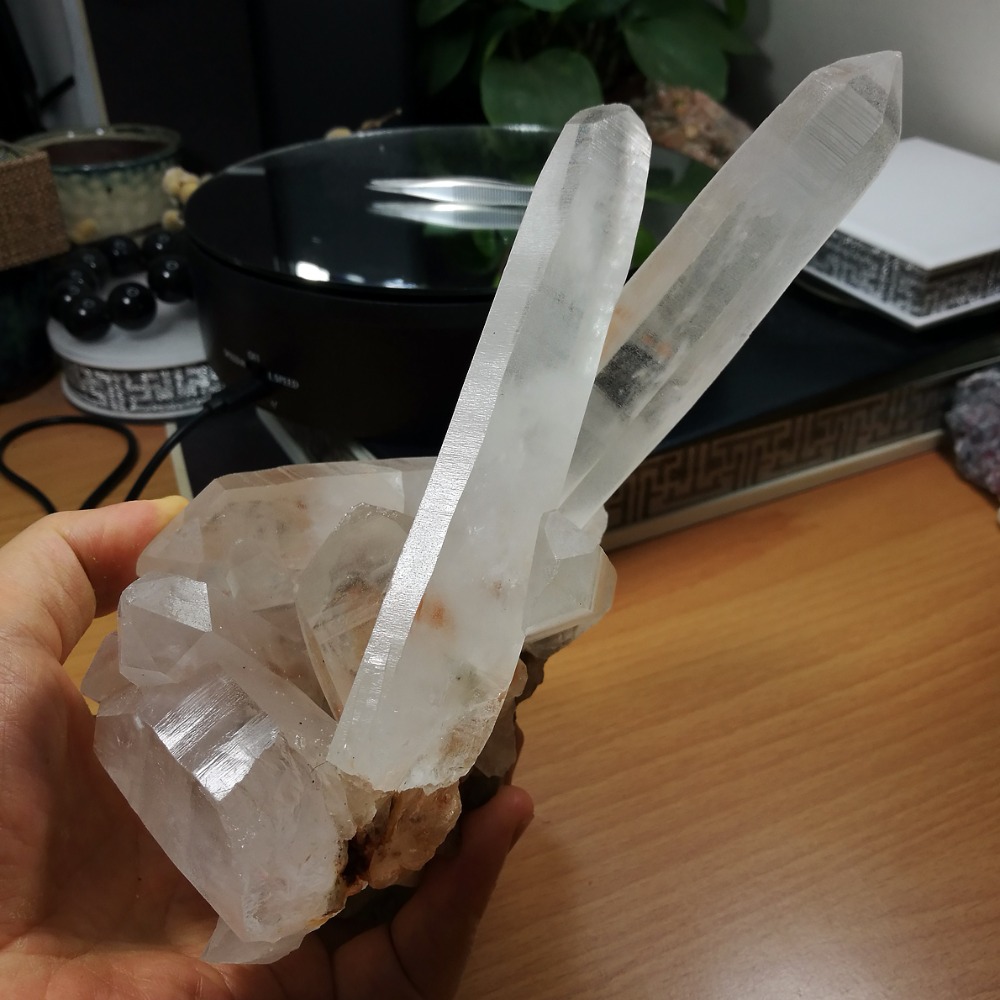 [友克鑫礦業]ac1405約重930.7g-白水晶簇 水晶柱 原礦-細節圖2