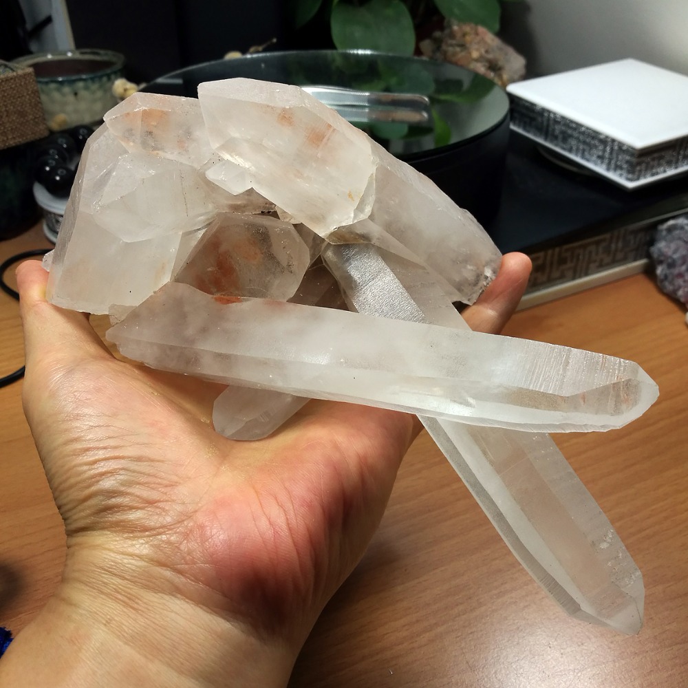 [友克鑫礦業]ac1405約重930.7g-白水晶簇 水晶柱 原礦-細節圖3