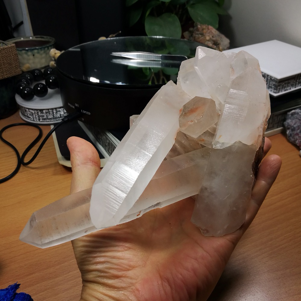 [友克鑫礦業]ac1405約重930.7g-白水晶簇 水晶柱 原礦-細節圖4