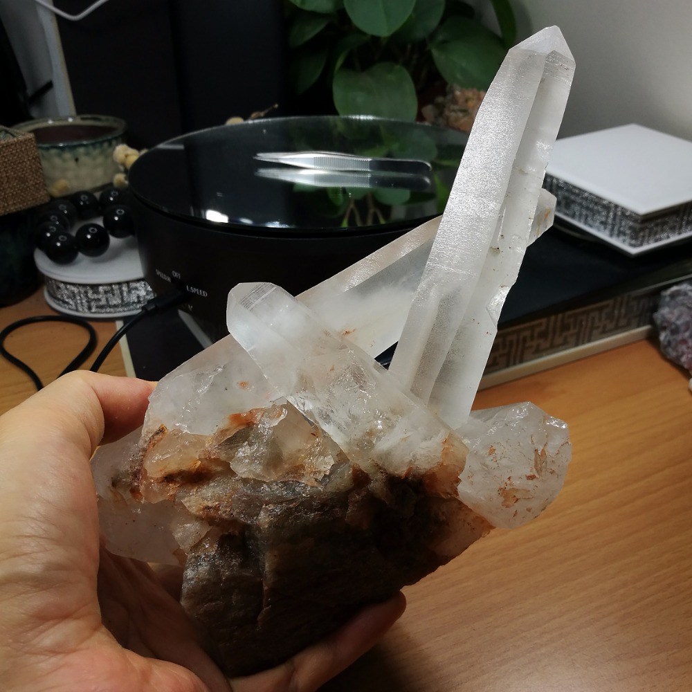 [友克鑫礦業]ac1405約重930.7g-白水晶簇 水晶柱 原礦-細節圖5