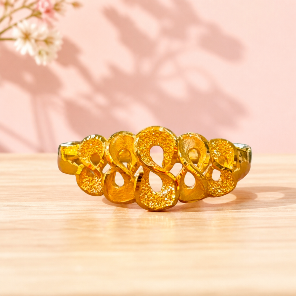 復古雕花黃金戒指 - 精緻時尚的高貴質感，完美搭配日常與婚禮場合！-細節圖4
