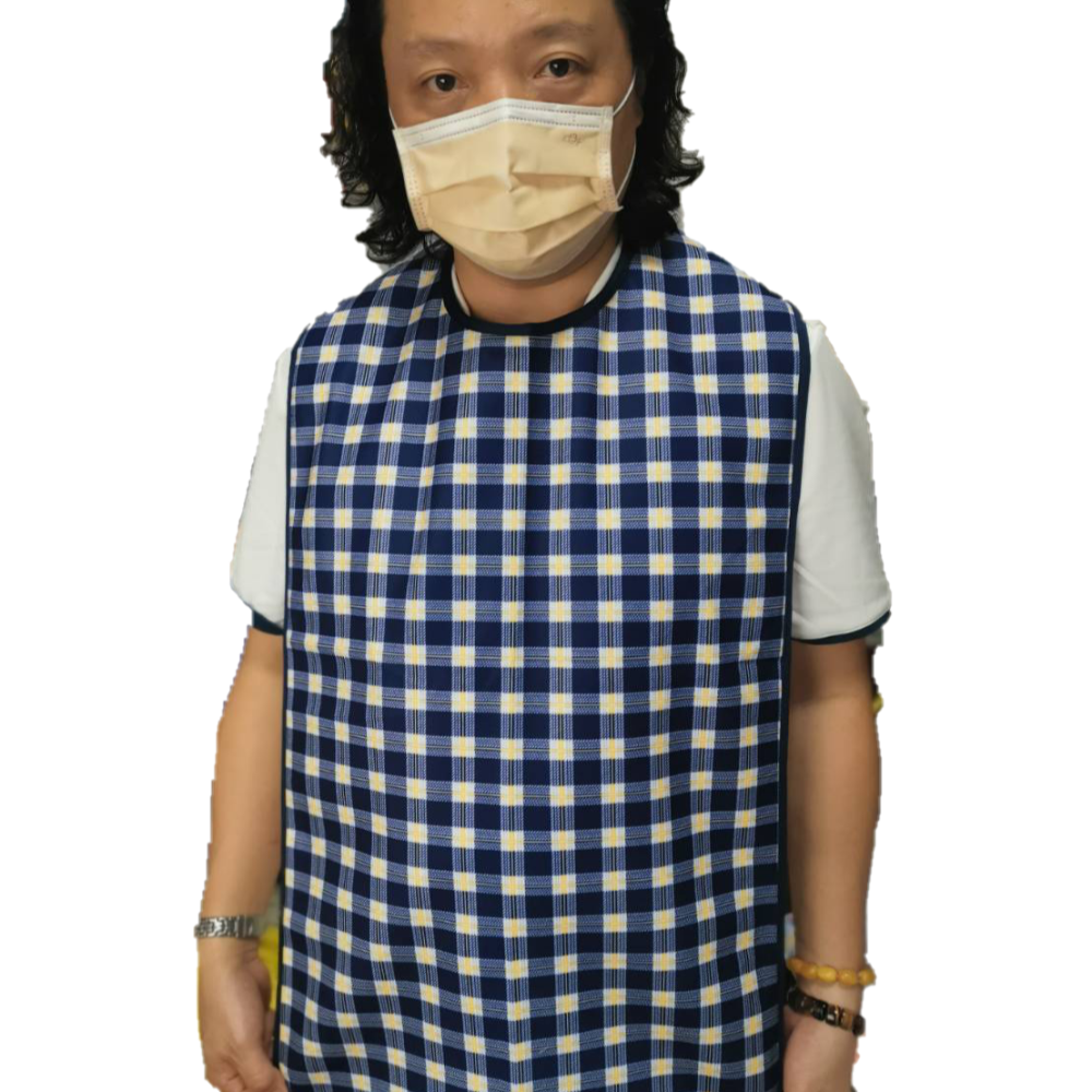 //紫綾坊//台灣出貨 成人 防水 圍兜  【Z001】大人 老人 成人防水圍兜 加大款 可以烘 可以熱水洗-細節圖5