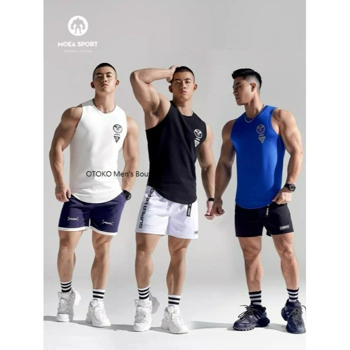 【OTOKO Men＇s Boutique】MOEA SPORT 墨立方:硬核排汗運動透氣背心／白色(台灣獨家代理)-細節圖2