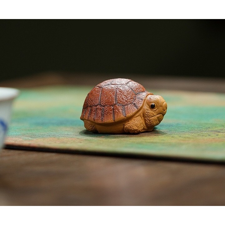 宜興紫砂 烏龜 寵物龜 金錢龜 長壽龜 紫砂茶寵 招財 風水 小擺件 可養茶寵 茶具茶道 工藝品 功夫茶具 原礦紫砂-細節圖4