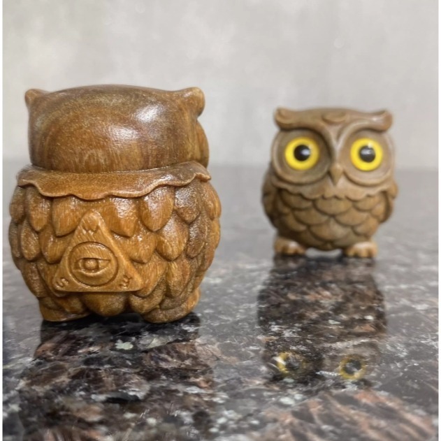 天然 綠檀木 愈瘡木 貓頭鷹  沉水手把件 手機吊墜吊飾鑰匙扣  風水擺件 開運招財避邪鎮宅 百分百天然綠檀木正品保證-細節圖5
