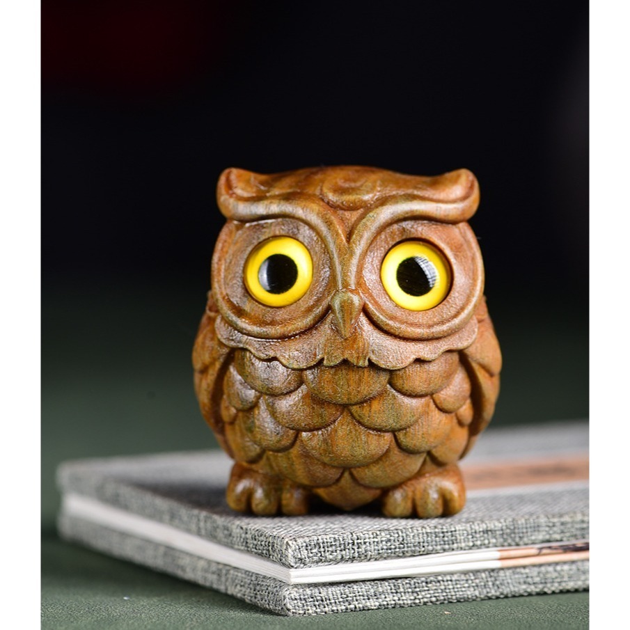 天然 綠檀木 愈瘡木 貓頭鷹  沉水手把件 手機吊墜吊飾鑰匙扣  風水擺件 開運招財避邪鎮宅 百分百天然綠檀木正品保證-規格圖10