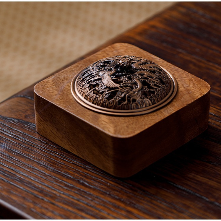 天然 胡桃木 香爐 盤香爐 香薰爐 香環爐 薰香 小盤香 念經 禪意 宗教 盤香 淨化空氣 百分百天然胡桃木原木正品保證-細節圖2