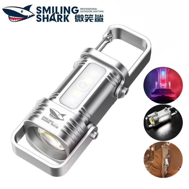 🔥 微笑鯊 TIP-138 LED迷你手電筒 7檔位 帶COB側燈 戶外露營 應急燈 戶外照明 停電用 鑰匙圈 🔥-規格圖7