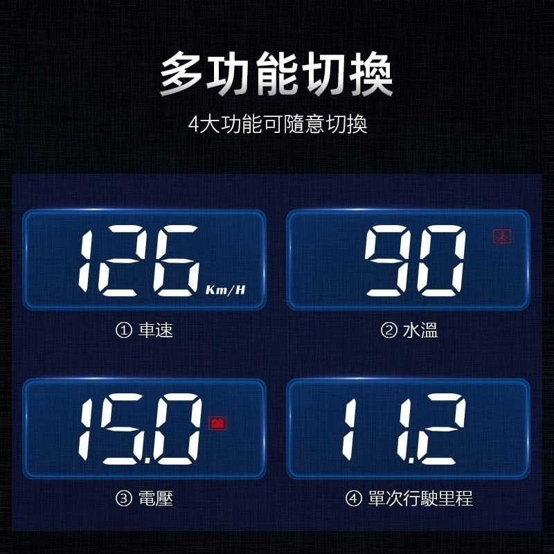 輕鬆DIY 多功能 抬頭顯示器 HUD 2024最新版 超大數字M3升級款 勝A100 現貨 HUD OBD2 完整配備-細節圖2