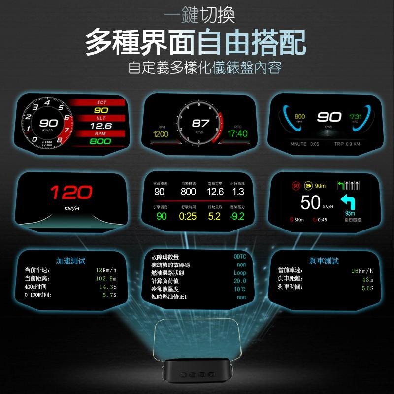 昭昭HUD 台灣出貨 新款 導航版 手機連接 導航 地圖數據 HUD OBD2  衛星 雙系統 抬頭顯示器 導航系統-細節圖4