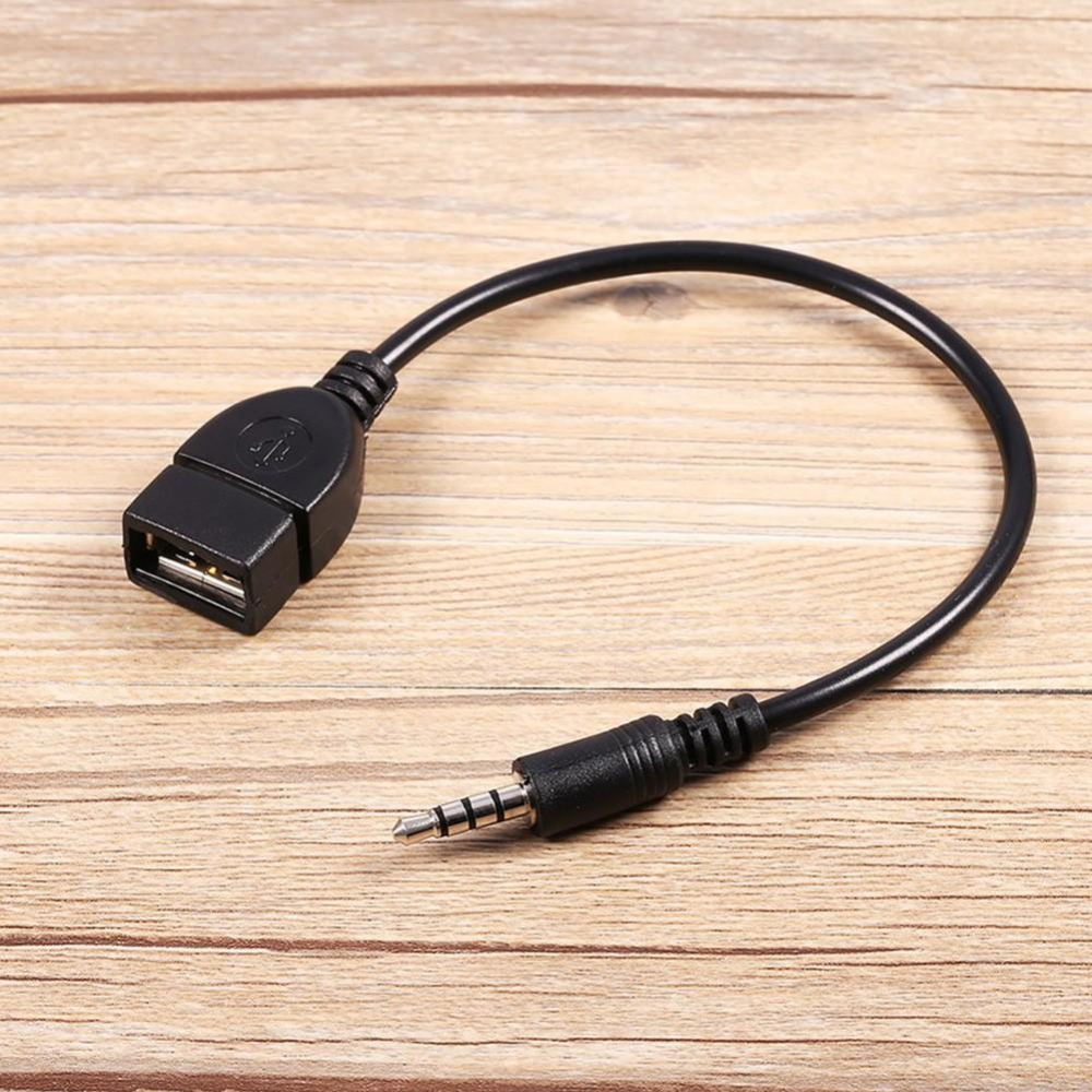 【現貨】USB母頭轉3.5MM 連接汽車CD機Aux車用音頻線-細節圖5