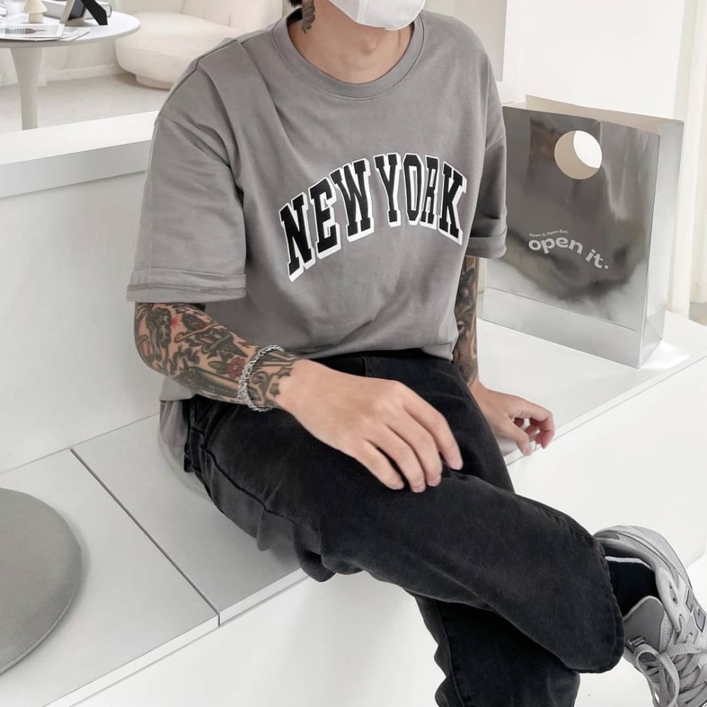 𝟯𝟬.𝙎𝙩𝙪𝙙𝙞𝙤🛒NEWYORK立體感字母短袖/T恤 男女皆可 版型寬鬆-細節圖5