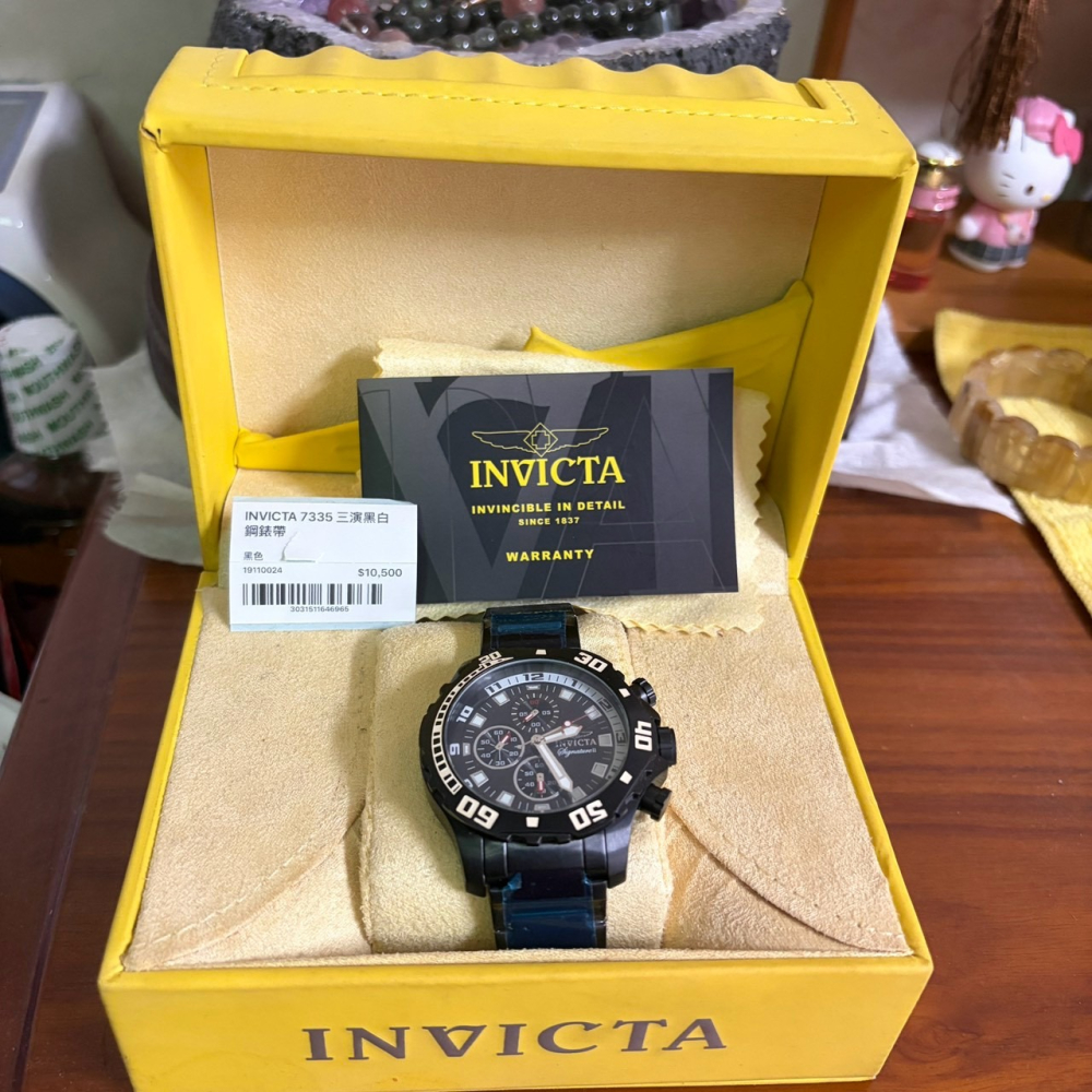 INVICTA 英威塔 7335 男錶 Signature II 三眼計時 黑色石英腕錶 不鏽鋼錶帶 手錶 禮物 送禮-細節圖2