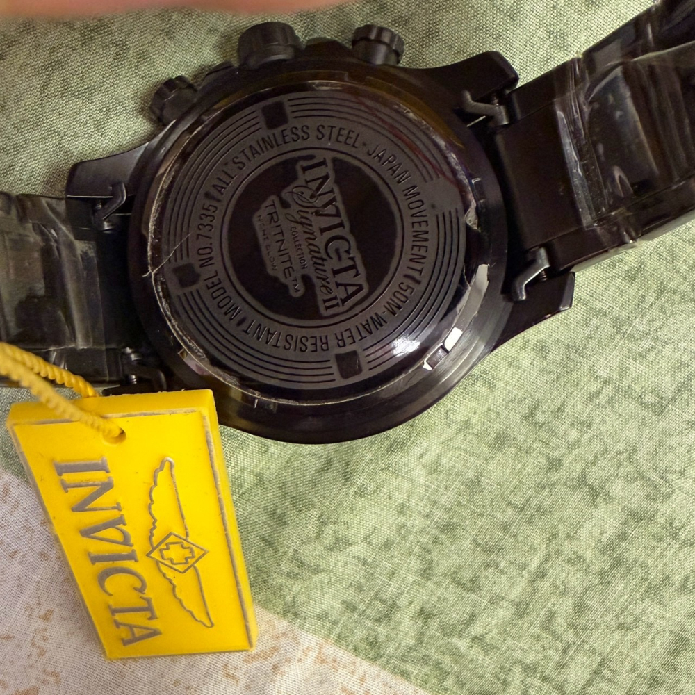 INVICTA 英威塔 7335 男錶 Signature II 三眼計時 黑色石英腕錶 不鏽鋼錶帶 手錶 禮物 送禮-細節圖4