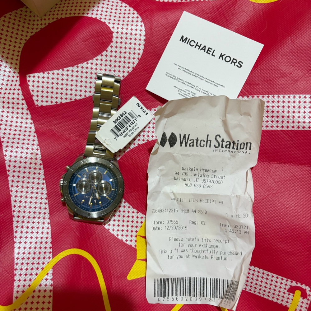 Michael Kors MK8968 Sullivan 男錶｜藍色三眼計時｜銀色不鏽鋼錶帶｜原盒吊牌說明書｜正品｜手錶-細節圖3