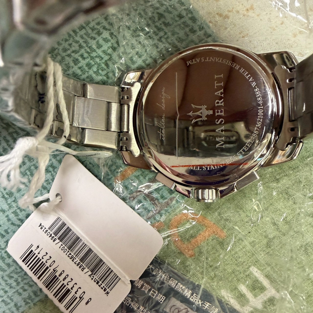 Maserati 瑪莎拉蒂 Successo R8873621001 男錶 黑面三眼計時 石英錶 不鏽鋼錶帶 原廠盒裝-細節圖4
