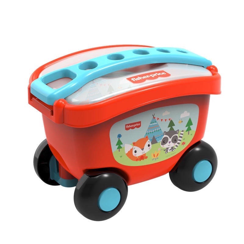費雪Fisher兒童甜品車寶寶模擬霜淇淋車女孩過家家玩具禮物手推車收納盒-細節圖5