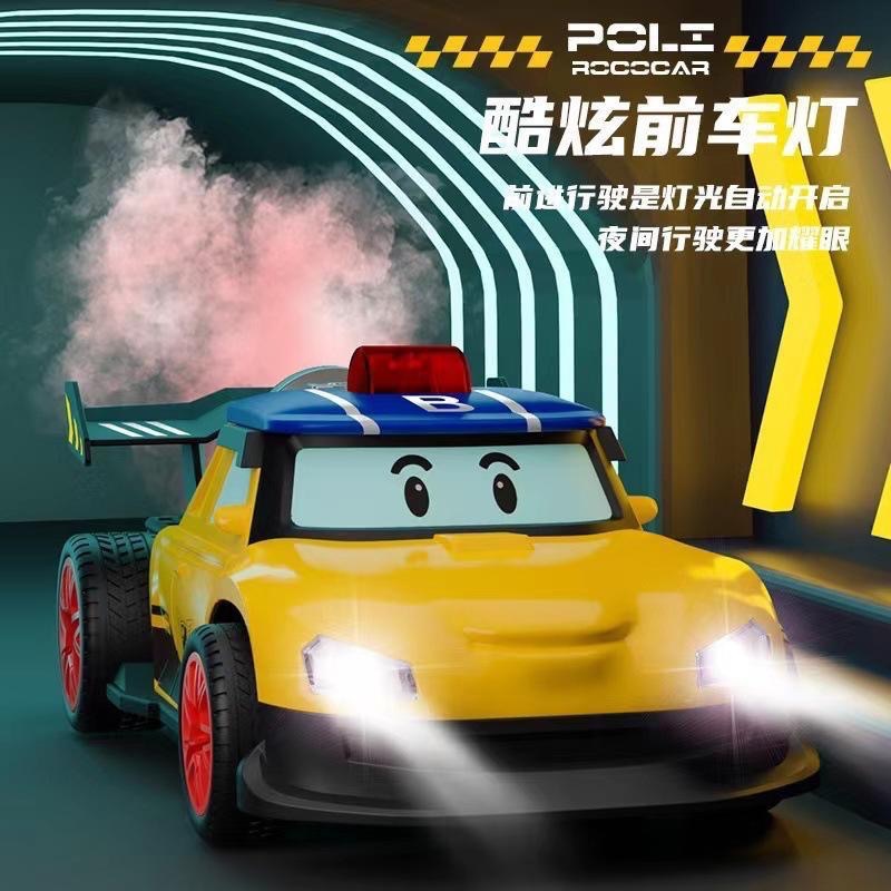 波利POLI安寶正版授權噴霧漂移遙控車poli2.4g充電卡通賽車兒童禮品玩具-細節圖3