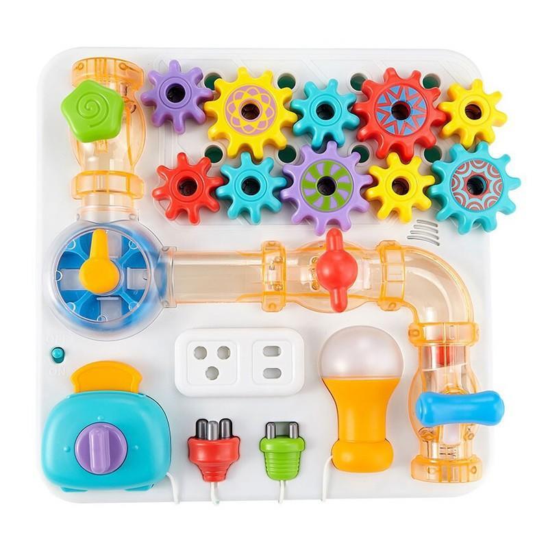 澳（貝）嬰兒動腦玩具嬰幼兒童認知早期教育忙碌板開鎖STEM動腦聲光玩具-細節圖5