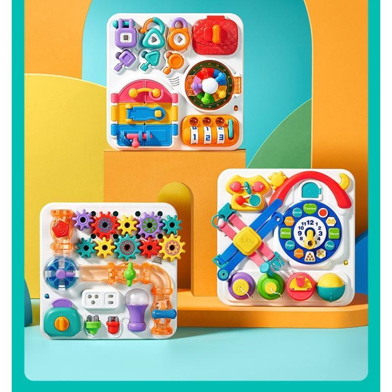 澳（貝）嬰兒動腦玩具嬰幼兒童認知早期教育忙碌板開鎖STEM動腦聲光玩具-細節圖8