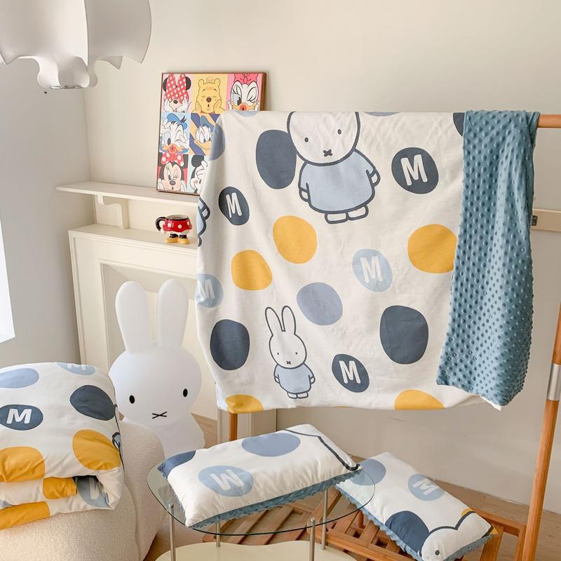 2023新款米兔系列全棉豆豆毯蓋毯四季毯可拆洗豆豆被多功能被套-細節圖6