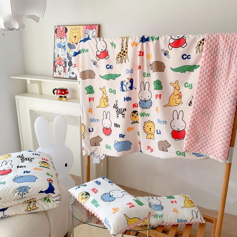 2023新款米兔系列全棉豆豆毯蓋毯四季毯可拆洗豆豆被多功能被套-細節圖9