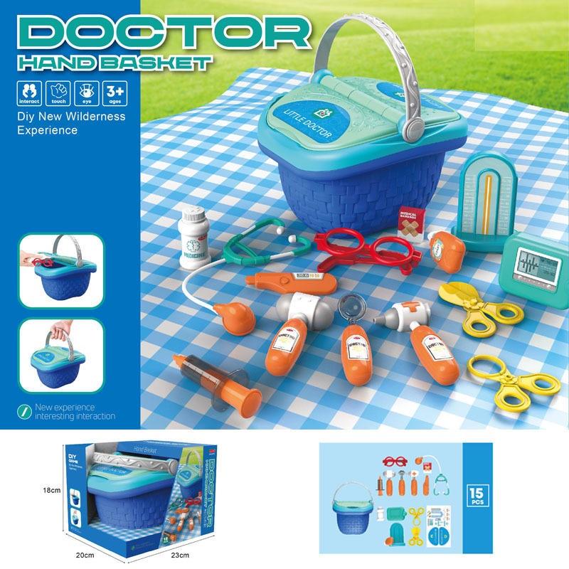 兒童模擬廚房食具食物甜品燒烤披薩套裝過家家野餐手提籃玩具-細節圖9