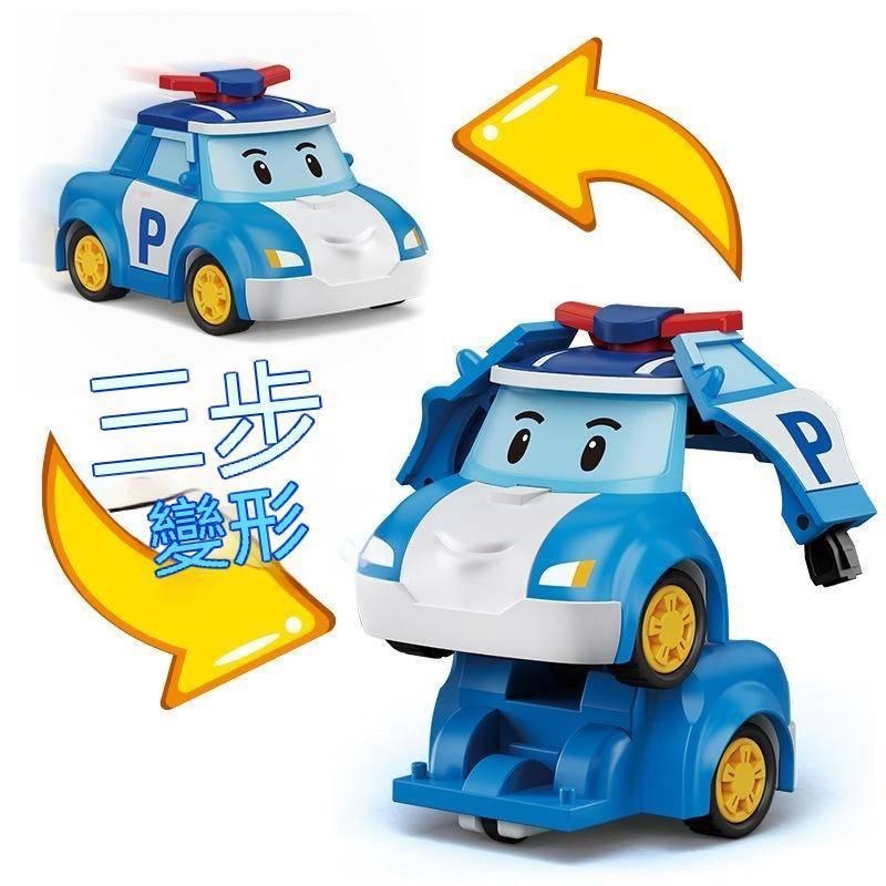 正版波利變形警車POLI變形玩具套裝救援隊汽車機器人安寶兒童男孩-細節圖2